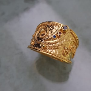 Ancient Byzantine rings 24k Gold plated , 9k Yellow Gold and 18k Yellow gold