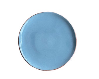 Grau-Blaue Keramik Mediterrane Teller / Schale
