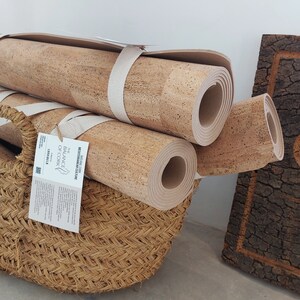 Yoga Mat-Natural Cork / Sustainable, all components are 100% natural, recyclable, biodegradable, vegan, plastic-free. 1,83m x 0,65m x 0,04m