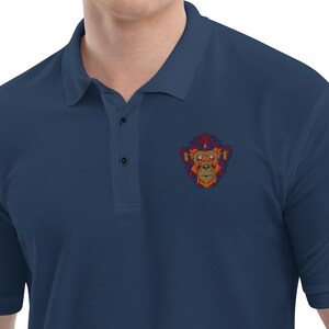 Monkey Polo shirt, Monkey embroidery, monkey portrait, Jungle Animal, Rainforest polo shirt, Tropical monkey, jungle adventure, Wildlife