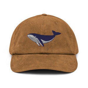 Humpback Whale Corduroy hat, Whale embroidery, Ocean cap, Sea Life hat, whale illustration, free willy, organic cap