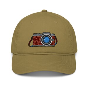 Camera Baseball cap, Photographer gift, retro camera, embroidered Cap, Photography Graphic, Organic Cotton Hat