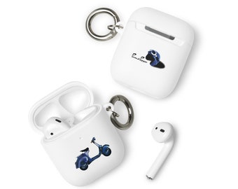 Vintage Scooter AirPods and AirPods Pro Case, airpods case 1st 2nd gen, unique airpod case, Vespa case, scooter airpod, blue scooter