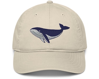 Humpback Whale, Baseball Cap, Whale embroidery, Ocean cap, Sea Life hat, Organic Cotton cap, whale illustration, free willy, organic cap