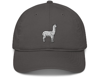 Alpaca Baseball Cap, Llama Cap, Farm Animal Embroidery, Wool Animal, llama and alpaca gift, Organic Cotton Embroidered Cap, aesthetic animal