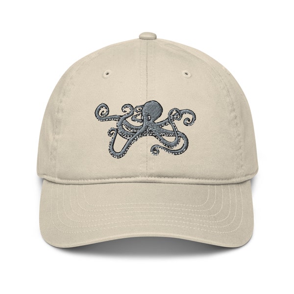 Octopus Baseball Cap, Sea Life Cap, Octopus Embroidery, Ocean Animal, Diver hat, Underwater cap, Embroidered Cap, Snorkel Cap, Captain Hat