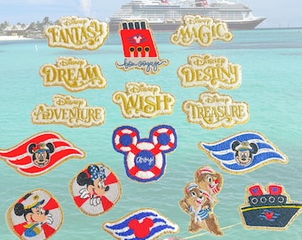 Disney Cruise Patches. Disney Cruise Line Iron on patches. Disney Cruise logo patch Minnie anchor patch for Nylon Bags. Disney Wish Patch.