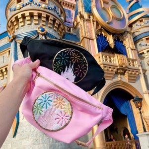 Disney Fireworks Fanny Pack- Magic Kingdom Fanny Pack Disney Fanny Pack- Disney fireworks patch. Disney Waist Bag. Disney Castle Fanny Pack