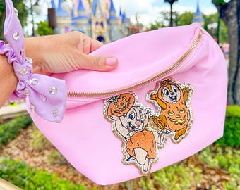 Halloween Chip and Dale Fanny Pack. Disney Halloween Fanny Pack. Disney Fanny. MNSSHP Bag. Halloween character Patch. Pumpkin chip and dale.
