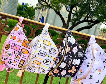Disney Halloween Bauchtasche mit Aufdruck. Minnie Halloween Bauchtasche, Mickey Kürbis Bauchtasche. Halloween Mickey Minnie Geister Bauchtasche. Mickey Geister Bauchtasche