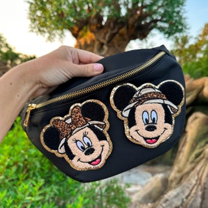 Safari Mickey Fanny Pack and Safari Minnie Fanny Pack. Animal Kingdom Minnie patch. Animal Kingdom Mickey Patch. Animal Kingdom Fanny Pack