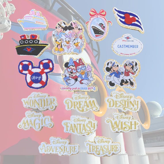 Disney Cruise Patches. Disney Cruise Line Iron on patches. Disney Cruise logo patch Minnie anchor patch for Nylon Bags. Disney Wish Patch.