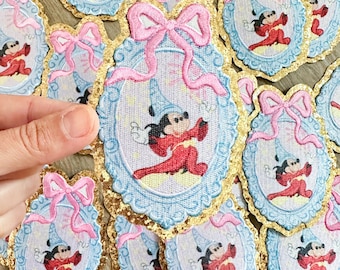 Patch Mickey Rosa Fantasmic Bolsa de Férias Disney Patch Disney Fantasia Mickey Patch Hollywood Studios Patch Mickey Feiticeiro Patch Ferro de Passar
