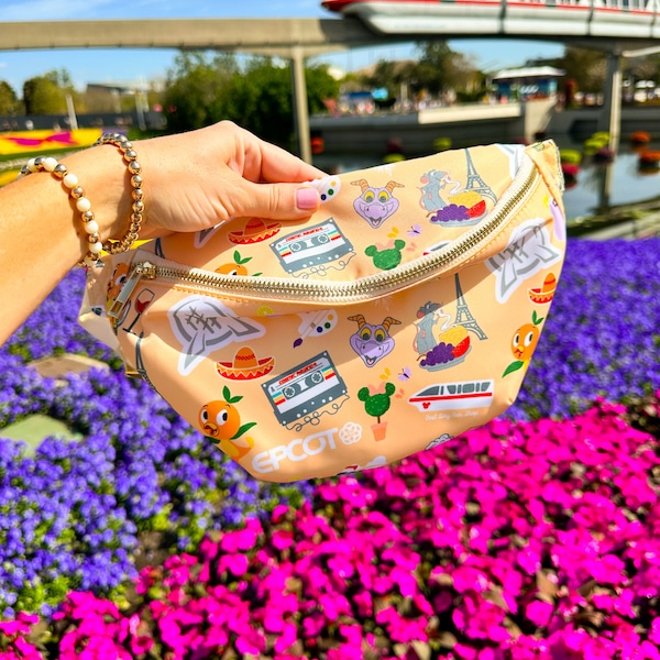 Epcot Print Fanny Pack- Epcot Fanny Pack- Ruimteschip Aarde- Disney Fanny Pack- Orange Bird Fanny Pack- Epcot Heuptas- Bloem en Tuin