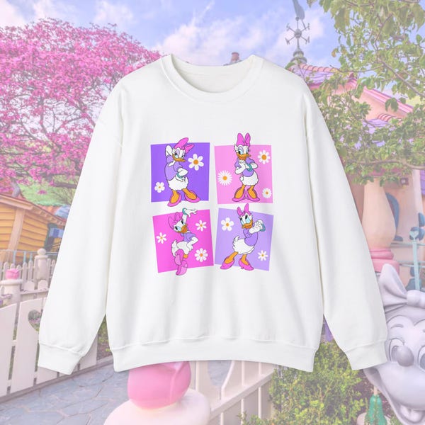 Daisy Duck Sweatshirt. Daisy Shirt. Daisy Duck Shirt. Crew Sweatshirt. Disney Shirt. Disney Vacation Shirt Disney Toontown Sweatshirt