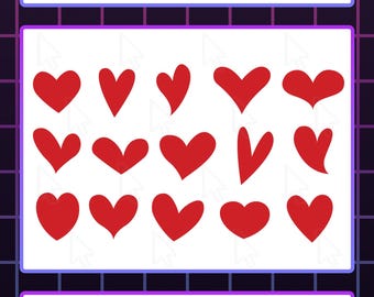 Heart Silhouette SVG Bundle: Valentine's Day Graphics (Digital Download)