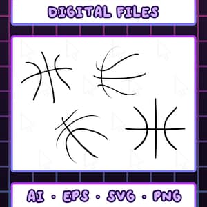 Basketball Ball Outline Vector: Clip Art Design (SVG, PNG, Ai, EPS)