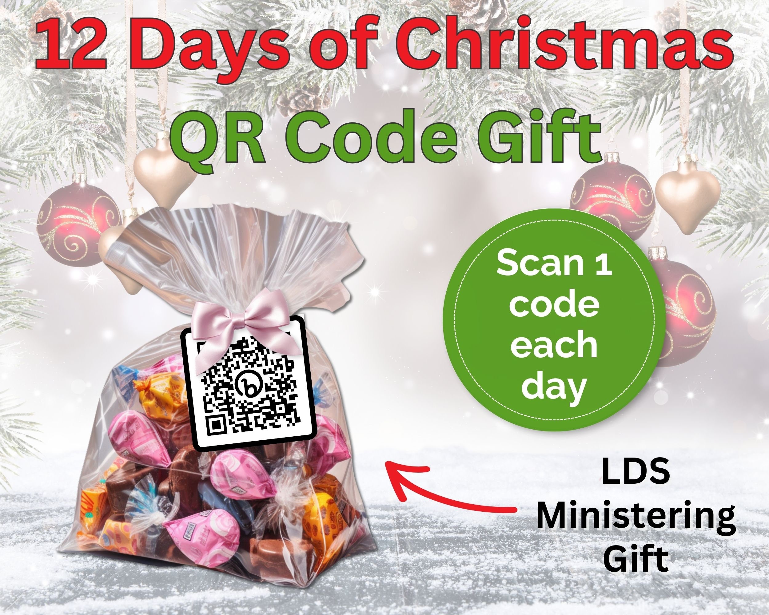 12 Days of Christmas LDS QR Code Video Ministering Gift Secret Santa ...