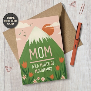 carte de voeux illustrée mignonne de montagne de Zazzle.be Liste d'envies Vous avez des idées ? Rétro fête des mères écologique, anniversaire, carte de remerciement pour maman, amateur de plein air, randonneur, nature