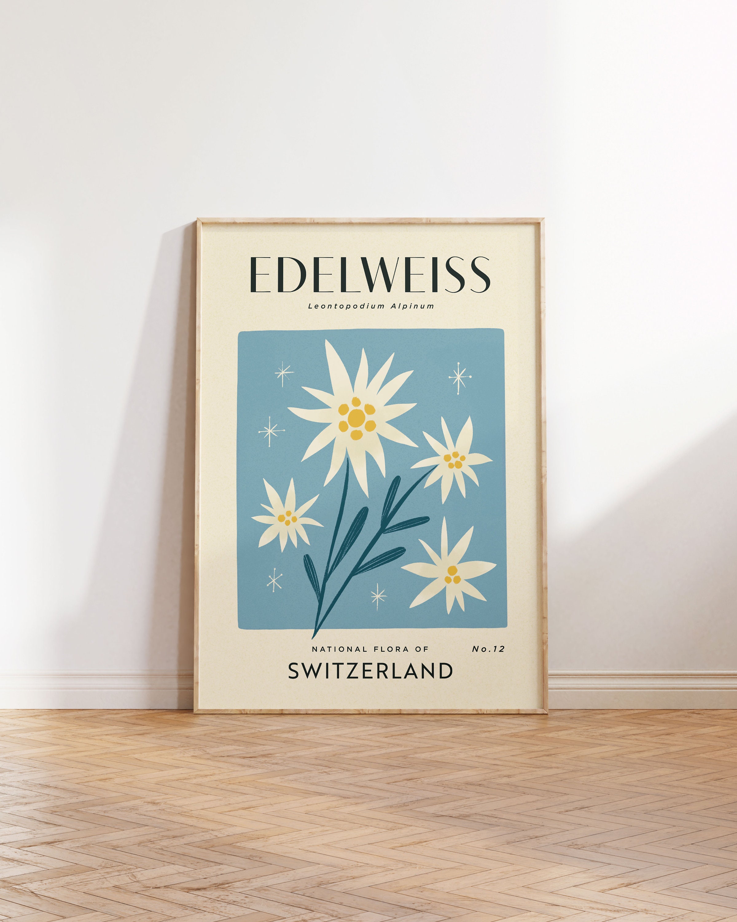 EDELWEISS Retro Art Print | Vintage Floral Home Décor | Boho 