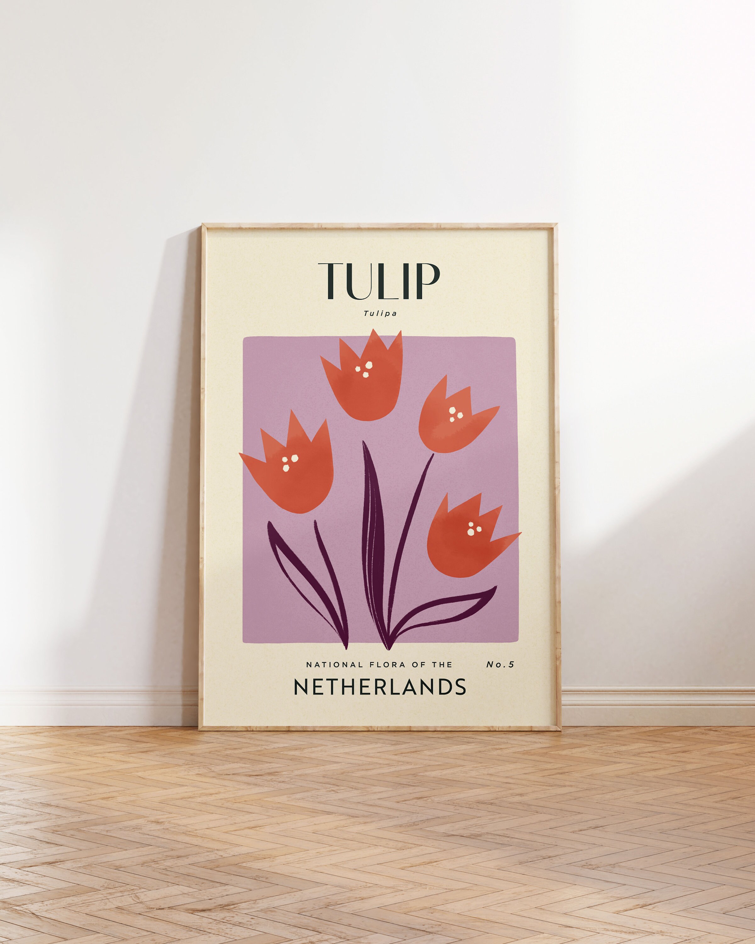 TULIP Retro Art Print | Vintage Floral Home Décor | Boho Flower Poster ...