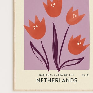 TULIP Retro Art Print | Vintage Floral Home Décor | Boho Flower Poster ...