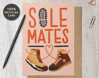Hiking, Walking, Adventure Illustrated Greeting Card | Eco-friendly Valentine's Day, Anniversary, Engagement Card for Wife, Husband, Partner