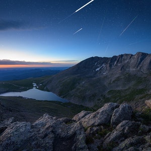 Mt Blue Sky Perseids Meteor Shower Print - Colorado 14er Astrophotography Photo - Wall Art, Decor, Gift - Fine Art Landscape Photography