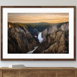 Yellowstone Falls National Park Picture - Artist Point Sunset Print - Wyoming Wall Art, Home Decor, Gift - Fine Art Landscape Photography