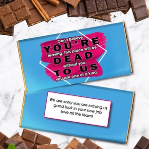 Your Dead To Us Cadeau de départ amusant | Emballage de chocolat amusant New Job | Cadeau pour un nouvel emploi | Cadeau de départ d'un collègue | Collègue