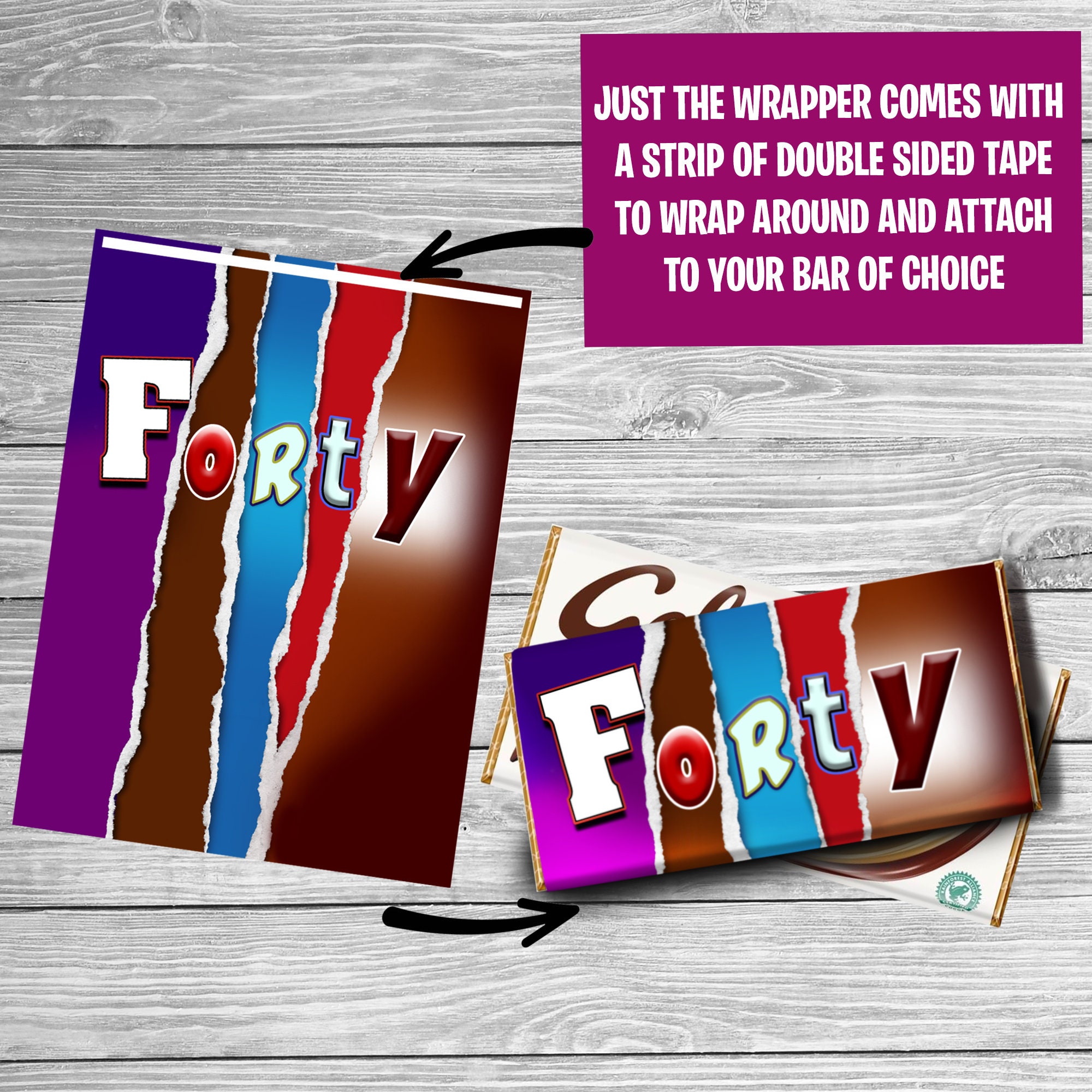 40th Birthday Novelty Chocolate Bar Printed Chocolate Etsy UK