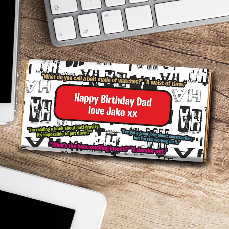 DAD JOKES Funny Chocolate Bar Wrapper Includes Jokes Etsy UK