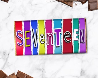 Barra de chocolate para el 17.º cumpleaños: diseño novedoso con detalles rasgados