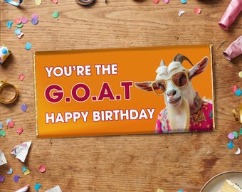 G.O.A.T. Barra/Envoltorio de Feliz Cumpleaños / Regalo de Cumpleaños Divertido para Todas las Edades / Regalo de Cumpleaños Original