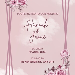 Carte de mariage + 5s | vidéo personnalisée Nouveau design | Imprimable