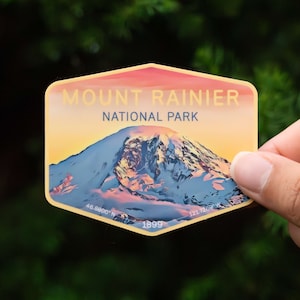 Sticker imperméable 3 pouces pour parc national du mont Rainier, Sticker pour ordinateur portable, Sticker pour bouteille d&#39;eau chaude, Sticker NPS, Souvenir, Passionné de plein air