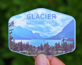 Glacier National Park・3" Waterproof Sticker・Laptop Sticker・Hydroflask Sticker・NPS Sticker・Souvenir・Outdoor Enthusiast・Car Decal・Hiking