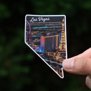 Las Vegas, Nevada・3" Waterproof Vinyl Sticker・Vivid Colors・Laptop Sticker・Durable Decal・Traveler Gift・Water Bottle Sticker・Bumper Sticker