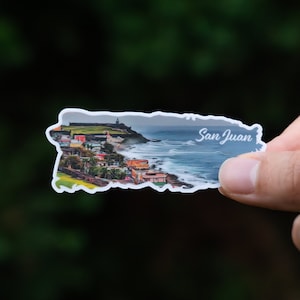 San Juan, Puerto Rico・3&quot; Waterproof Vinyl Sticker・Vivid Colors・Laptop Sticker・Durable Decal・Traveler Gift・Water Bottle Sticker・Bumper Decal