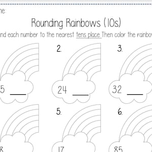 Rounding Rainbow Worksheets (10&#39;s, 100&#39;s, 1000&#39;s)