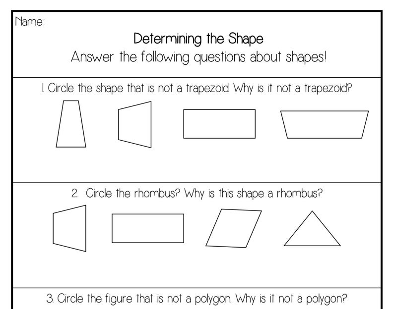 Geometry Worksheet Packet - 15 Worksheets - Etsy