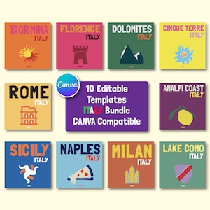 ITALY - Aesthetic Travel Coffee Table Photo Book Template Italian Photo Book Canva Template Travel Photobook DIY Coffee Table Book Photo