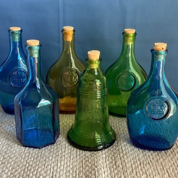 Wheaton Glass Bottles, Choice of 6, Medium Size, Vintage, Used