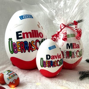 15 cm XXL surprise egg personalized gift for birth children birthday Easter gift filled chocolate Ü-egg Easter wedding image 1