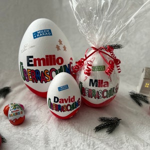 15 cm XXL surprise egg personalized gift for birth children birthday Easter gift filled chocolate Ü-egg Easter wedding image 3