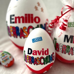 15 cm XXL surprise egg personalized gift for birth children birthday Easter gift filled chocolate Ü-egg Easter wedding image 4