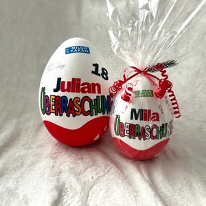 15 cm XXL surprise egg personalized gift for birth children birthday Easter gift filled chocolate Ü-egg Easter wedding image 2