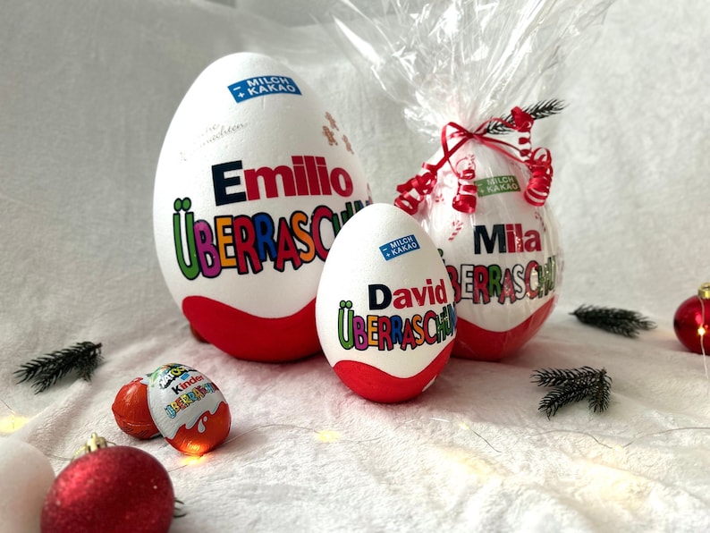 15 cm XXL surprise egg personalized gift for birth children birthday Easter gift filled chocolate Ü-egg Easter wedding image 1