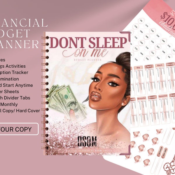 Boss Babe Budget Tracker| Manage Your Finances | Eliminate Debt | Monthly Goals| Black Girl Magic| Motivational & UNIQUE| Sticker Sheets