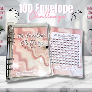 100 Envelope Challenge A5 |Queen Edition|Rule over your finances| Clear Binder | Multiple Colors| Snap Closure|Limited Addition|KingdomVibes